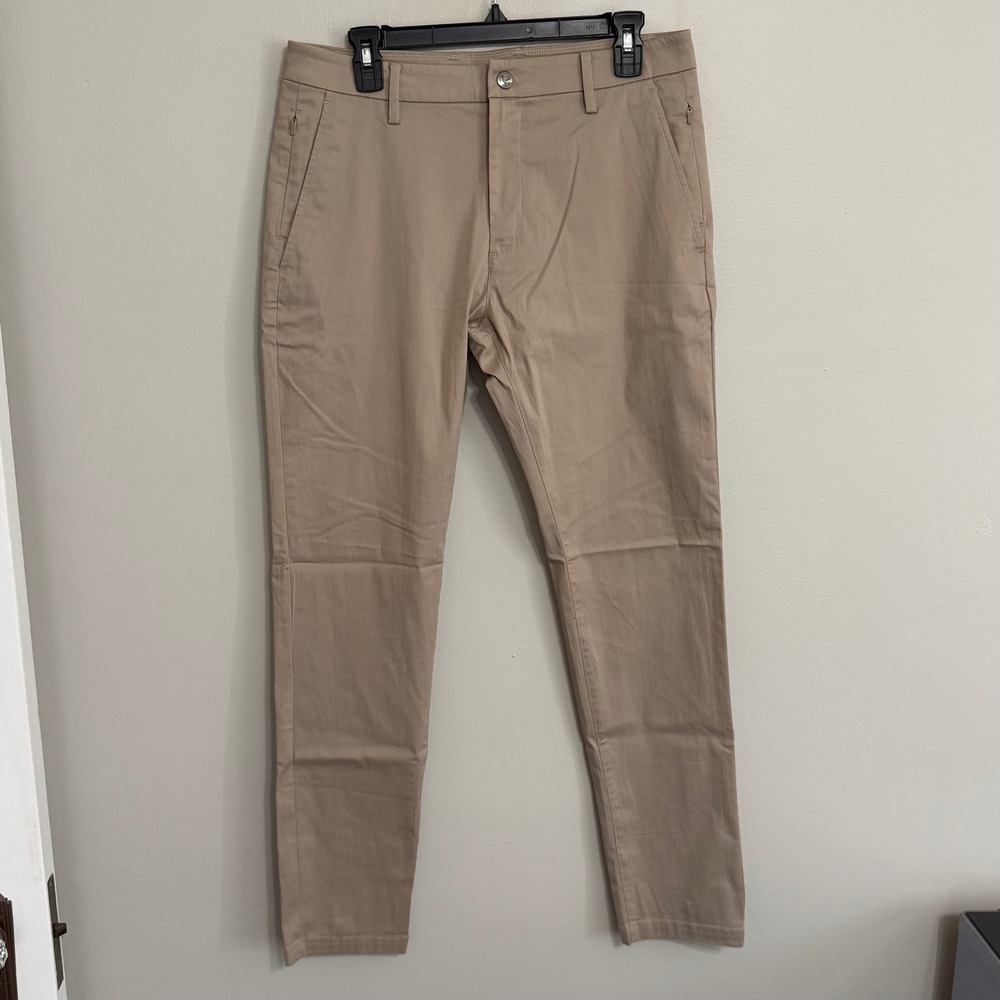 Birddogs Mens 32x32 Beige Stretch Performance Tapered Cotton Nylon Chino Pants - Picture 2 of 9